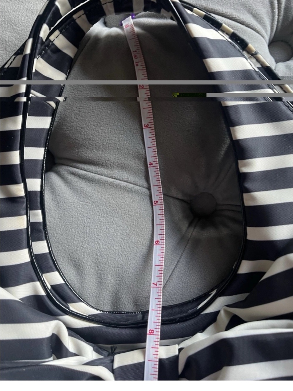 kate spade Black & White Striped Bow Handbag/Tote - Picture 12 of 16